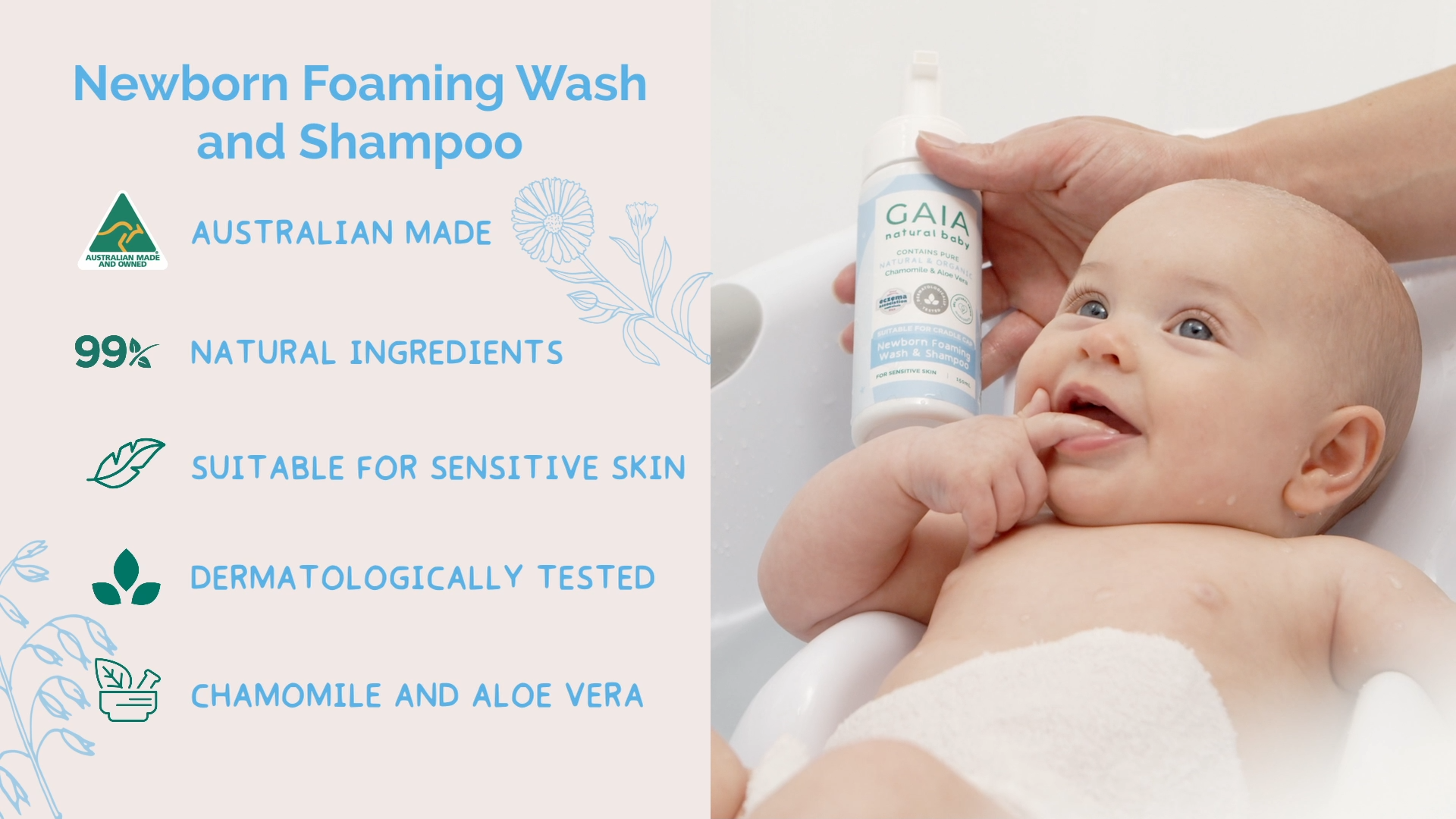 Load video: Newborn Foaming Wash &amp; Shampoo